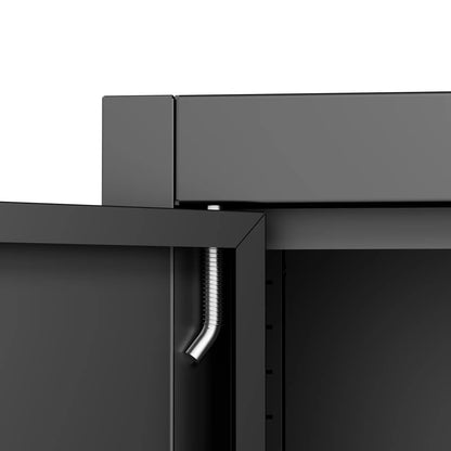 Greatmeet 71" H Metal Garage Storage Cabinet with Wheels and Lock, Heavy Duty Rolling Tool Cabinet with 4 Adjustable Shelves (180 lbs Each), 3 Point Locking Security for Garage, Workshop, Office, Black
