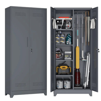 72.8 h metal broom closet 1