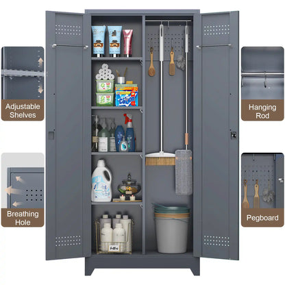 72.8 h metal broom closet 11