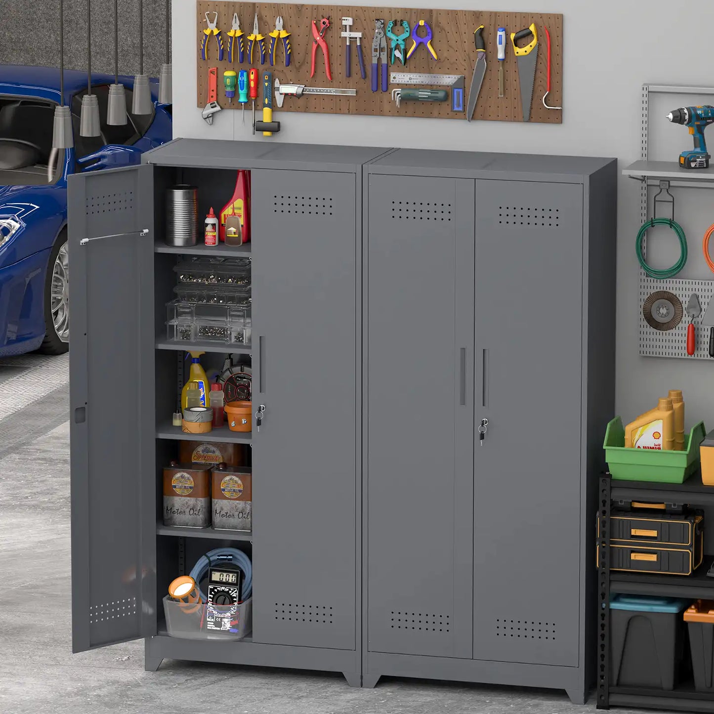 72.8 h metal broom closet 13 #grey #standard