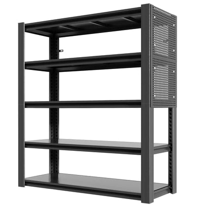 Greatmeet 72" H 5-Tier Adjustable Heavy Duty Shelving Unit with Pegboard, 2000 Lbs Capacity Industrial Storage Rack for Garage, Warehouse, Office, Kitchen, 23.6"D x 47.2"W x 72"H