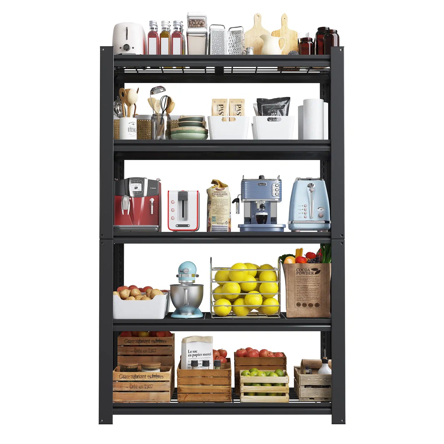 Greatmeet 72" H 5-Tier Heavy Duty Steel Wire Shelving, 2000 LBS Capacity Garage Storage Rack