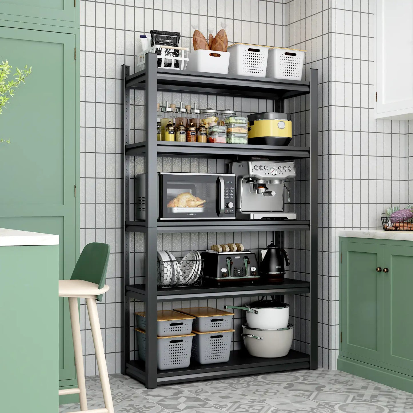 Greatmeet 72" H 5-Tier Heavy Duty Steel Shelving Unit, 2000 LBS Capacity with Adjustable Shelves for Garage Basement