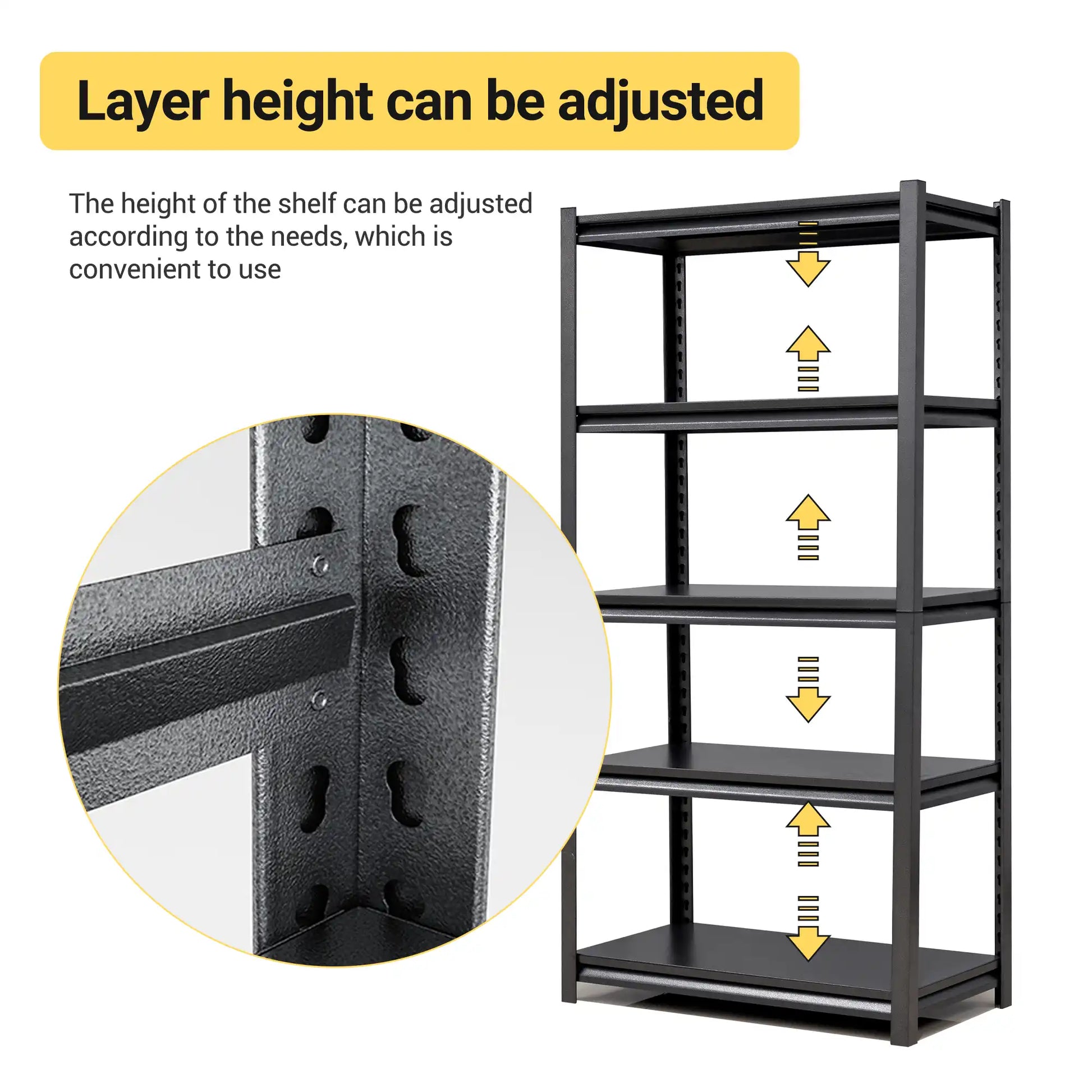 Greatmeet 72" H 5-Tier Heavy Duty Steel Shelving Unit, 2000 LBS Capacity with Adjustable Shelves for Garage Basement
