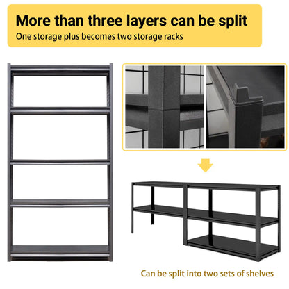 Greatmeet 72" H 5-Tier Heavy Duty Steel Shelving Unit, 2000 LBS Capacity with Adjustable Shelves for Garage Basement