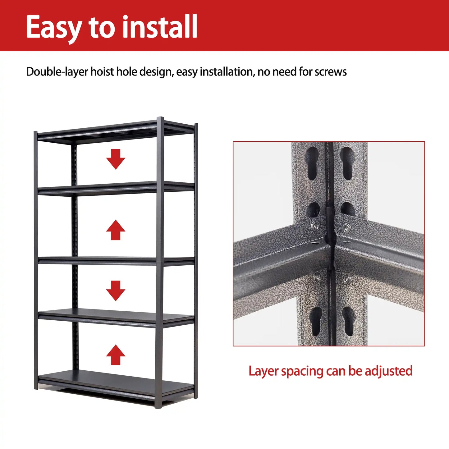 72 H 5 Tier Metal Shelves Detail 2 #standard