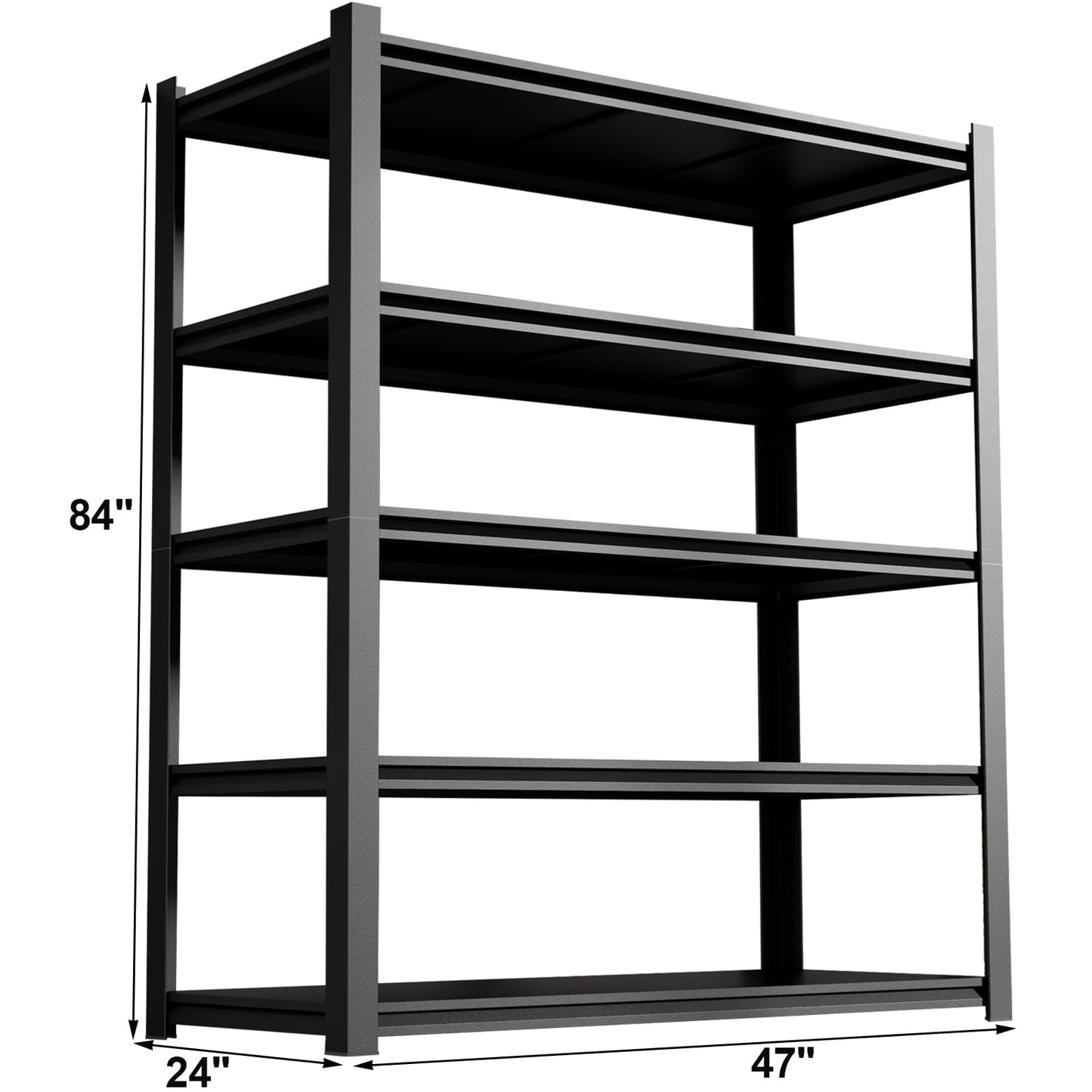 72"H 5 Tier Metal Storage Garage Shelving Size #Large