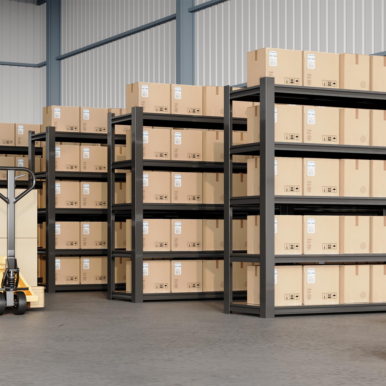 72"H 5 Tier Metal Storage Garage Shelving Warehouse