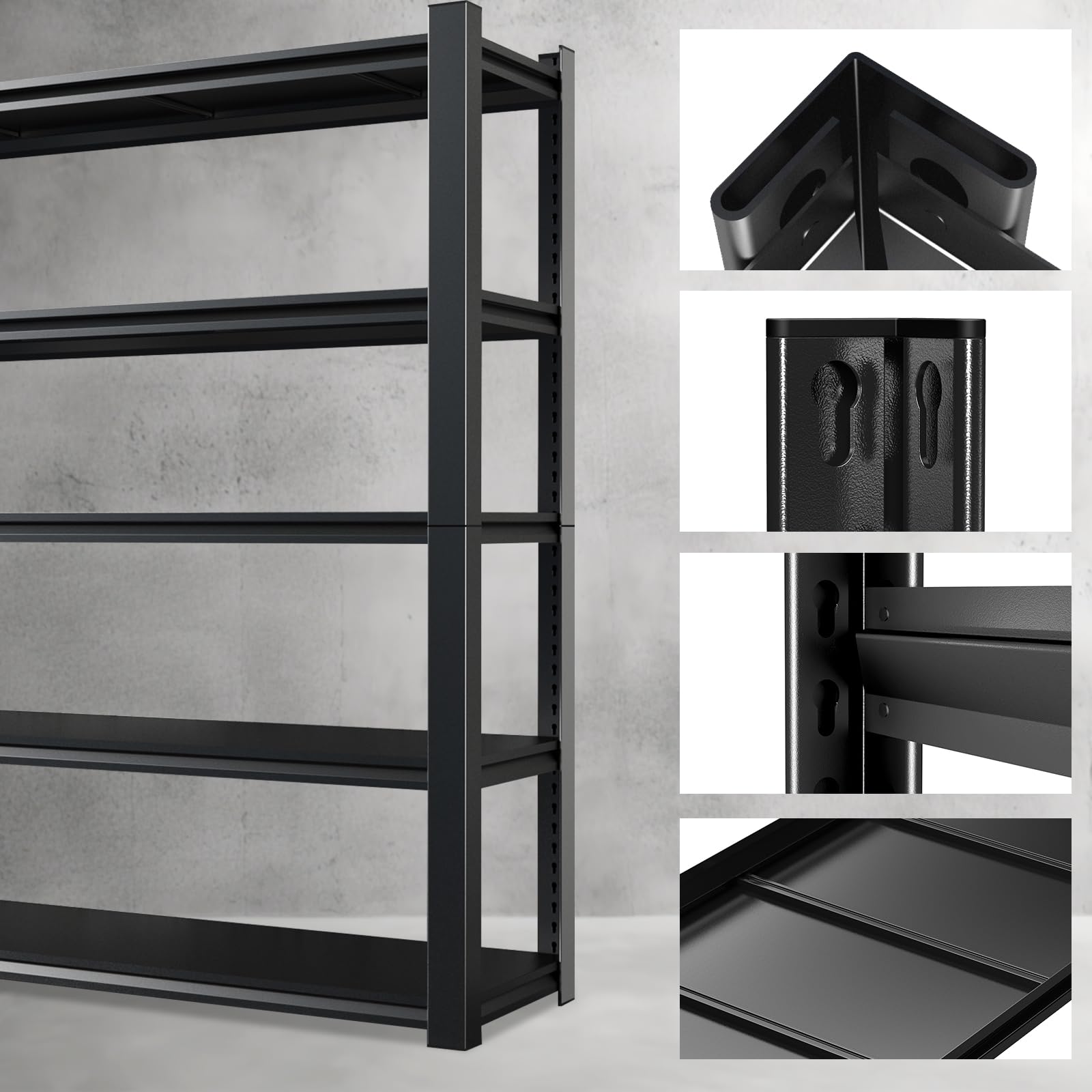 72"H 5 Tier Metal Storage Garage Shelving 5