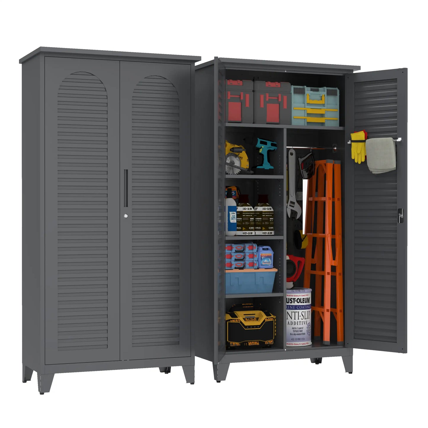 tall metal tool storage cabinet #grey #17.7D