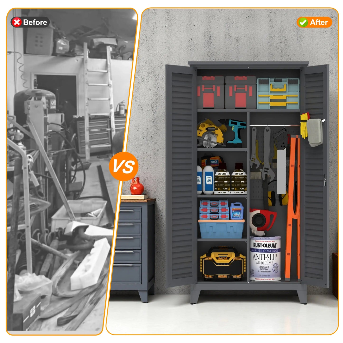 metal tool storage cabinet with ample storage space #grey #17.7D