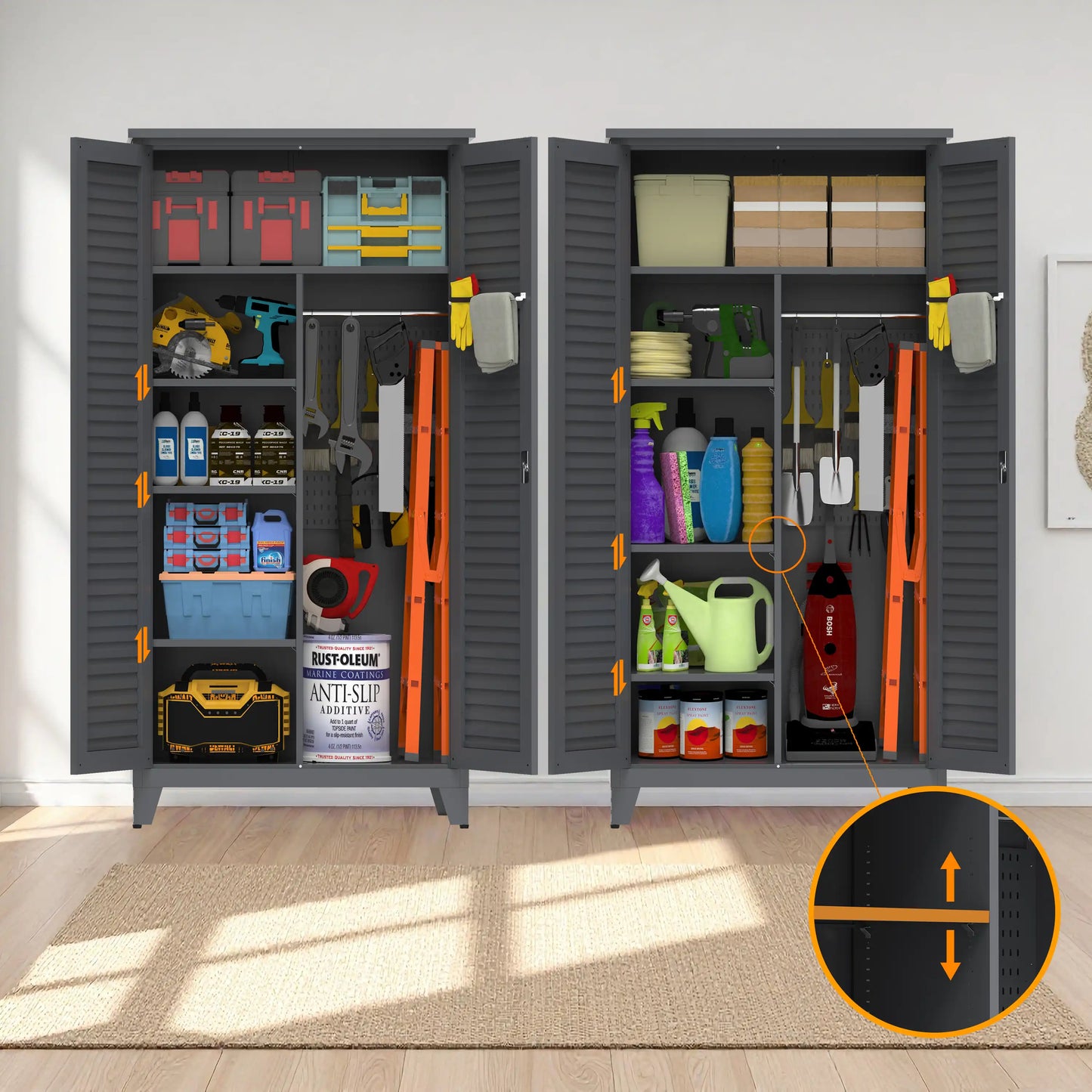 storage cabinet with adjustable shelf #grey #17.7D