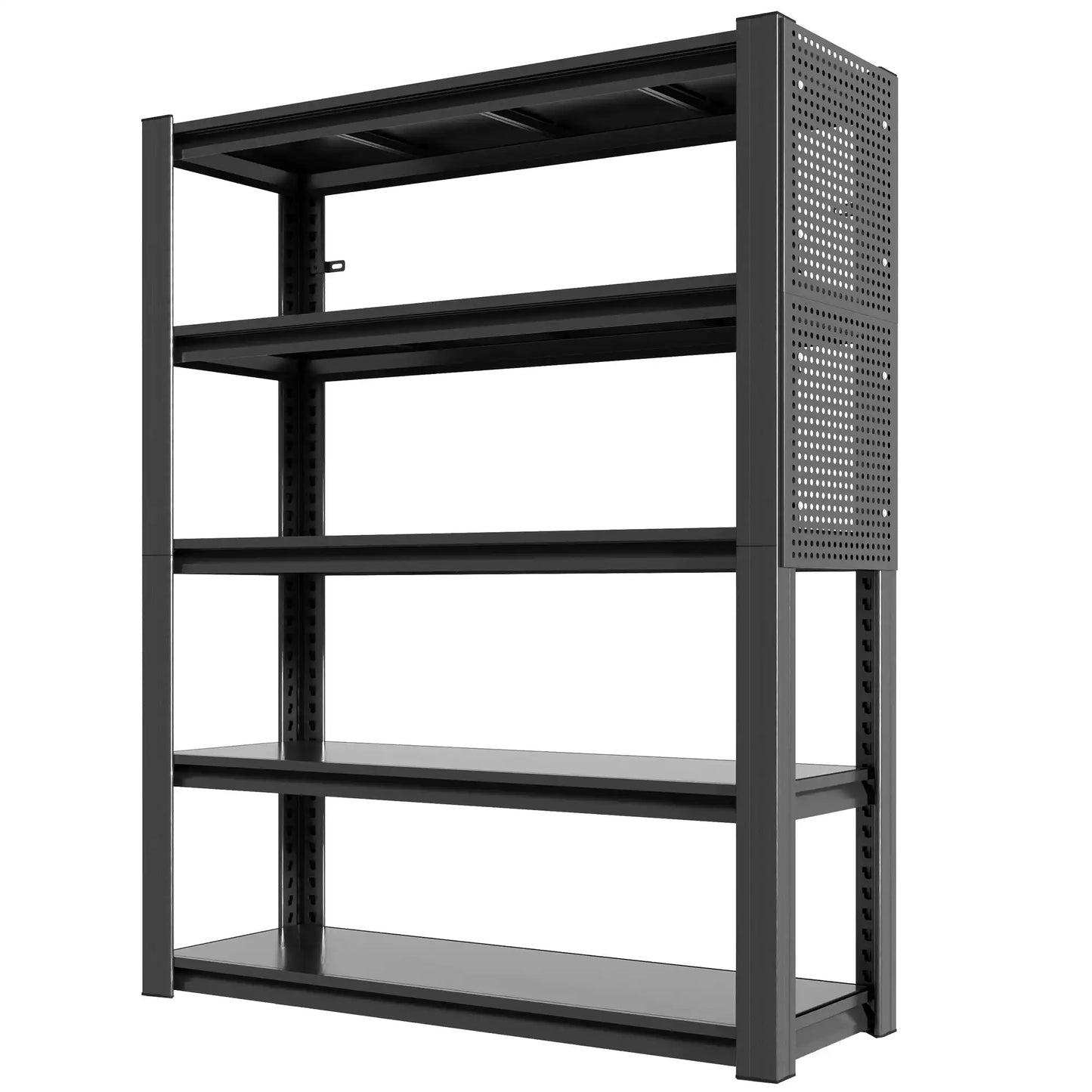 Greatmeet 78" 5-Tier Adjustable Heavy Duty Storage Shelving Unit with Pegboard, Industrial Metal Rack for Garage, Warehouse, Kitchen &Office