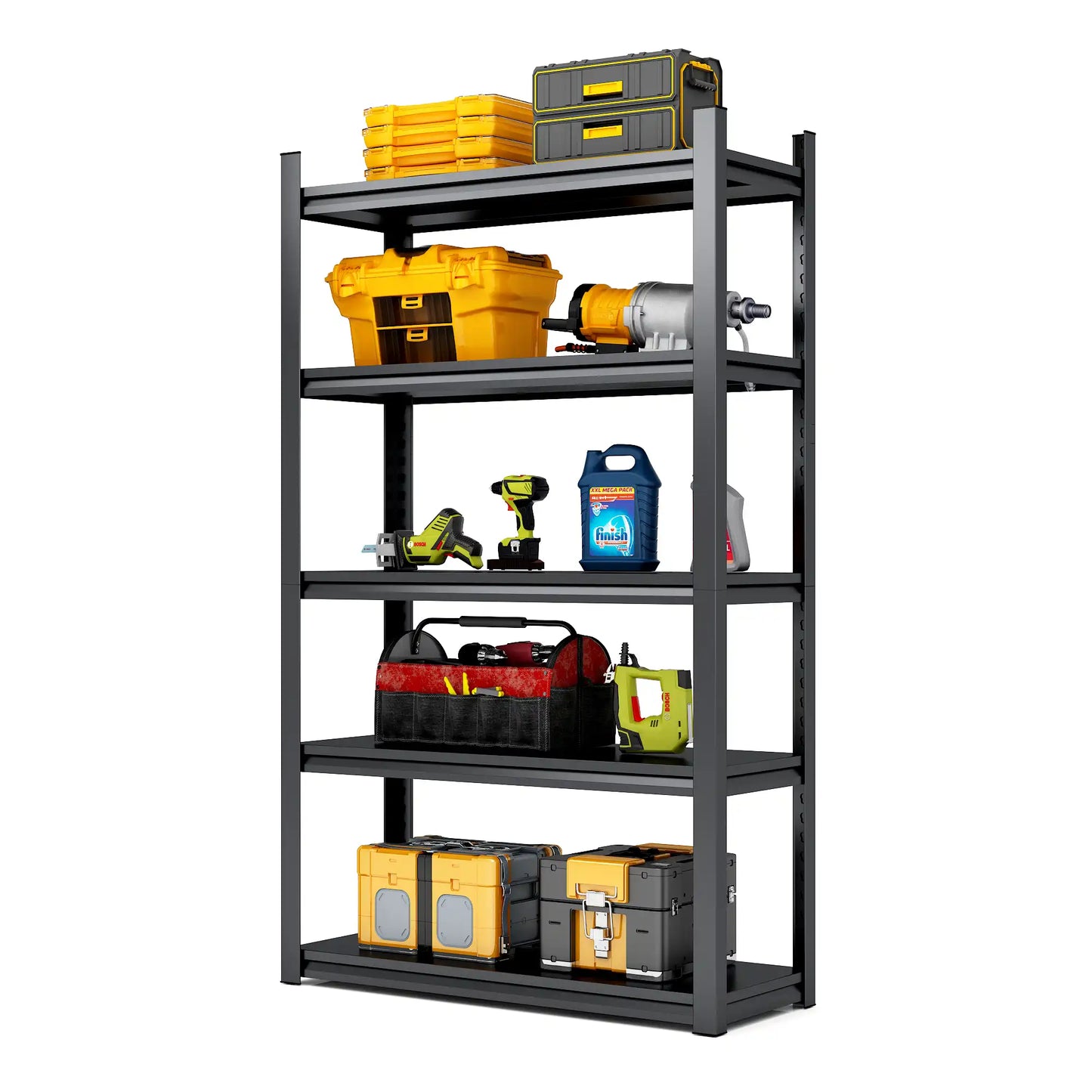 Greatmeet 78" H ×47.5" W Metal Storage Racks for Garage, 2000 LBS Capacity 5 Tier Freestanding Shelves