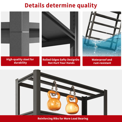 Greatmeet 82" H 6-Tier Heavy Duty Metal Industrial Storage Rack for Garage, 2400 LBS Capacity