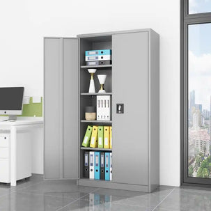 GREATMEET Metal Storage Cabinet with 2 Door and 4 Adjustable Shelves, for Home, School, Office