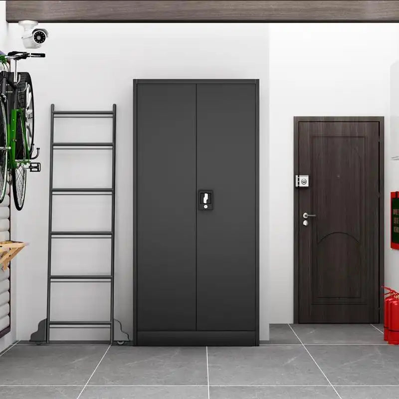 GREATMEET Metal Storage Cabinet with 2 Door and 4 Adjustable Shelves, for Home, School, Office