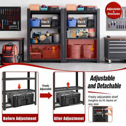 Greatmeet 60" H 4-Tier Adjustable Wire Shelving Unit, 2240 LBS Capacity Steel Storage Racks for Pantry, Garage & Home
