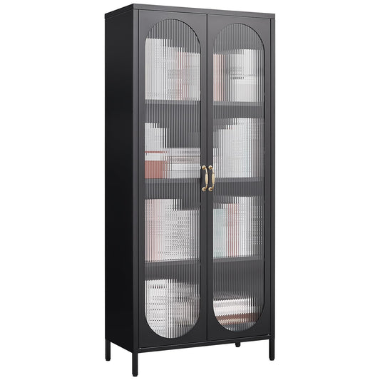 Display Cabinet with Glass Doors #black