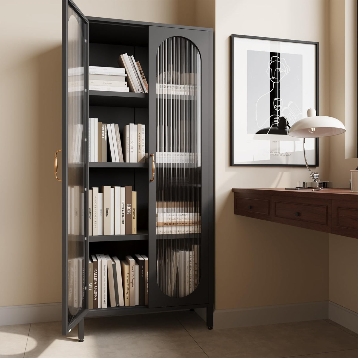 Display Cabinet with Glass Doors Home