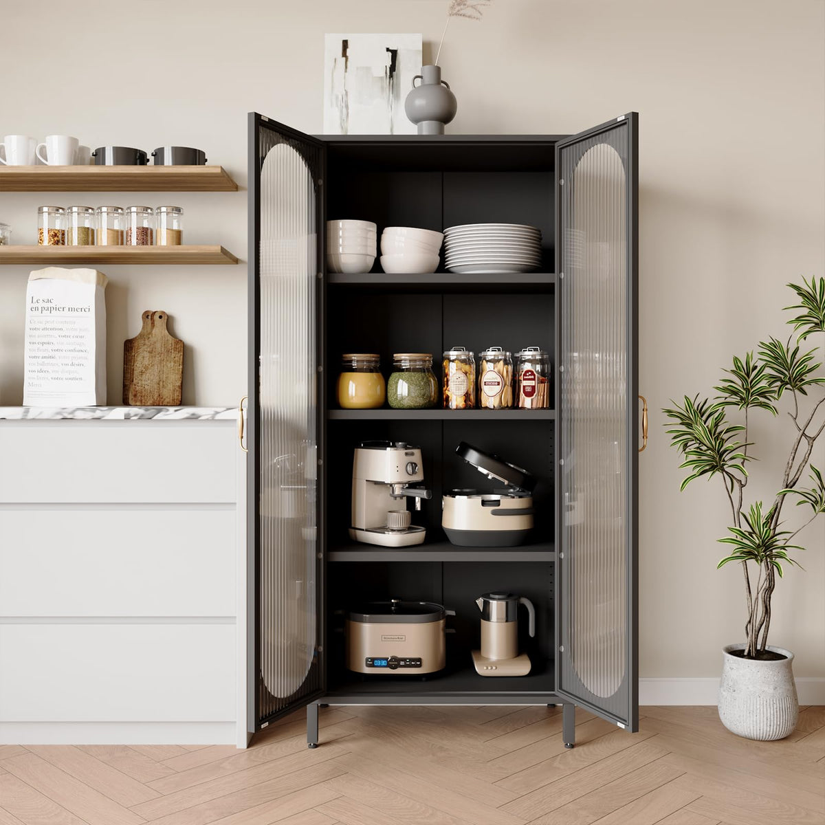 Display Cabinet with Glass Doors Kitchen