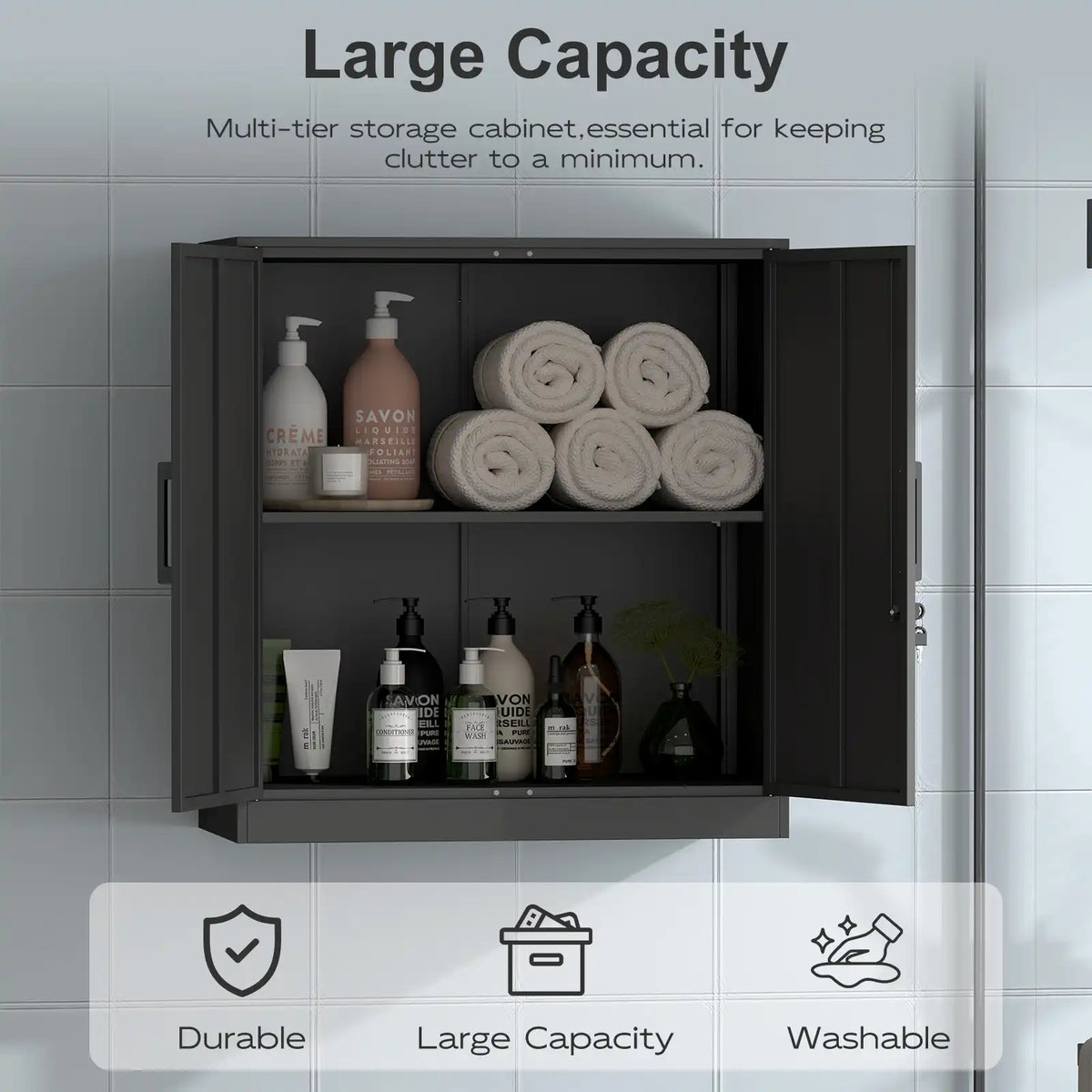 Durable Metal Wall Mounted Cabinet with Large Capacity