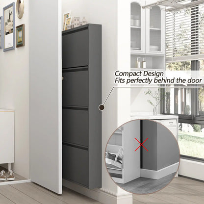 Flip Drawer Steel Shoe Rack Cabinet 2 flip drawers