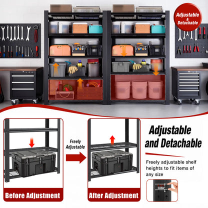 Greatmeet 72" H Adjustable Metal Racking, 3000 LBS Capacity 5-Tier Wire Shelving for Garage & Warehouse