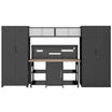Greatmeet Custom Garage Cabinets, 5-Piece Metal Storage Lockers and Cabinets with Workbench & Pegboard