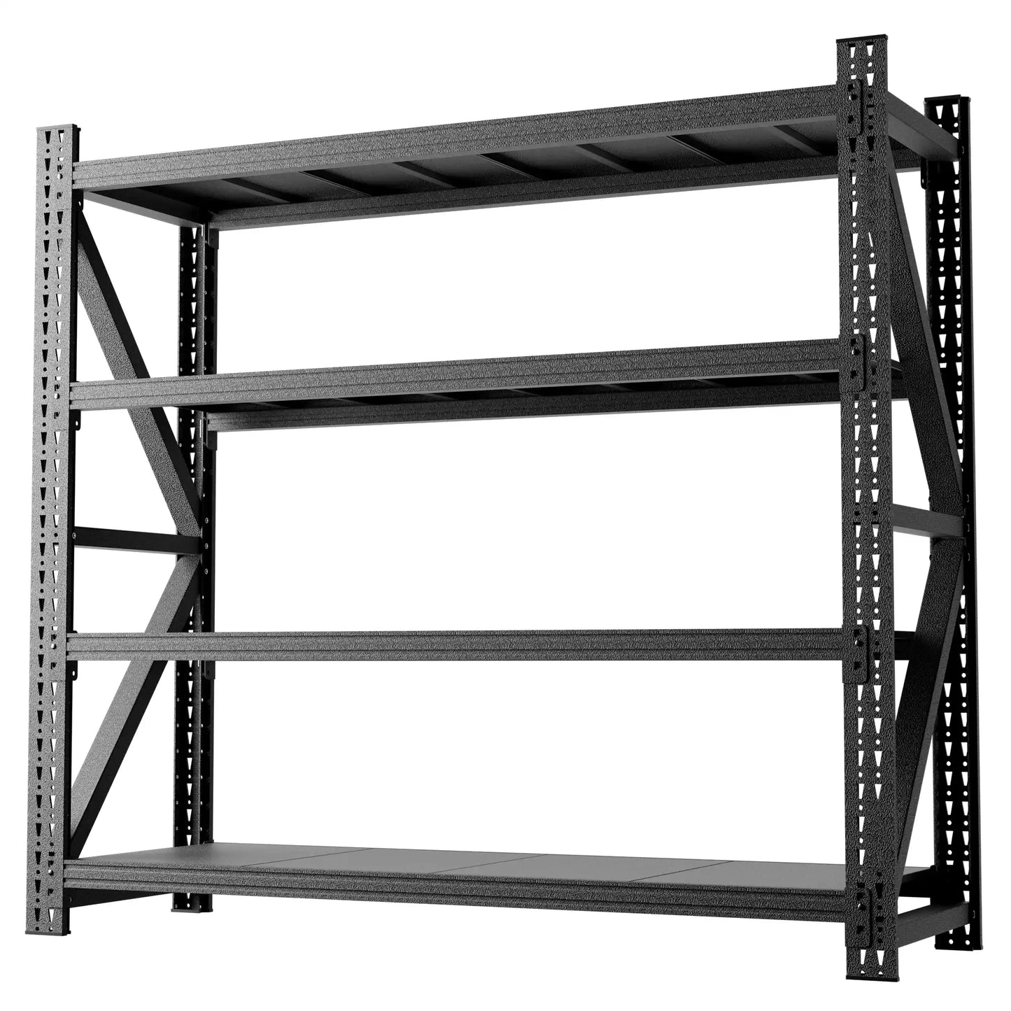Greatmeet 75" W 6000LBS Heavy Duty Steel Shelving, 4-Tier Adjustable Industrial Shelf for Garage & Warehouse