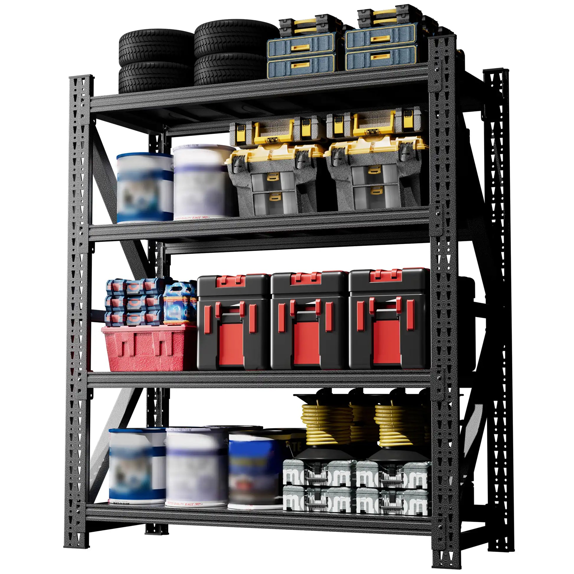 Greatmeet 59" W 4-Tier Heavy Duty Steel Storage Racks, 4000 LBS Capacity