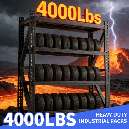 Greatmeet 59" W 4-Tier Heavy Duty Steel Storage Racks, 4000 LBS Capacity