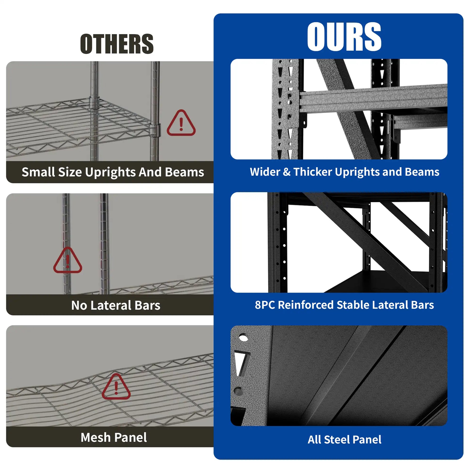 Greatmeet 59" W 4-Tier Heavy Duty Steel Storage Racks, 4000 LBS Capacity