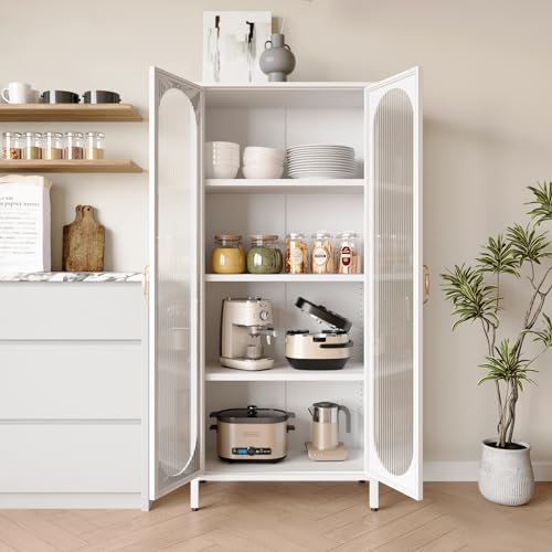 Glass Storage Cabinet Kitchen #white