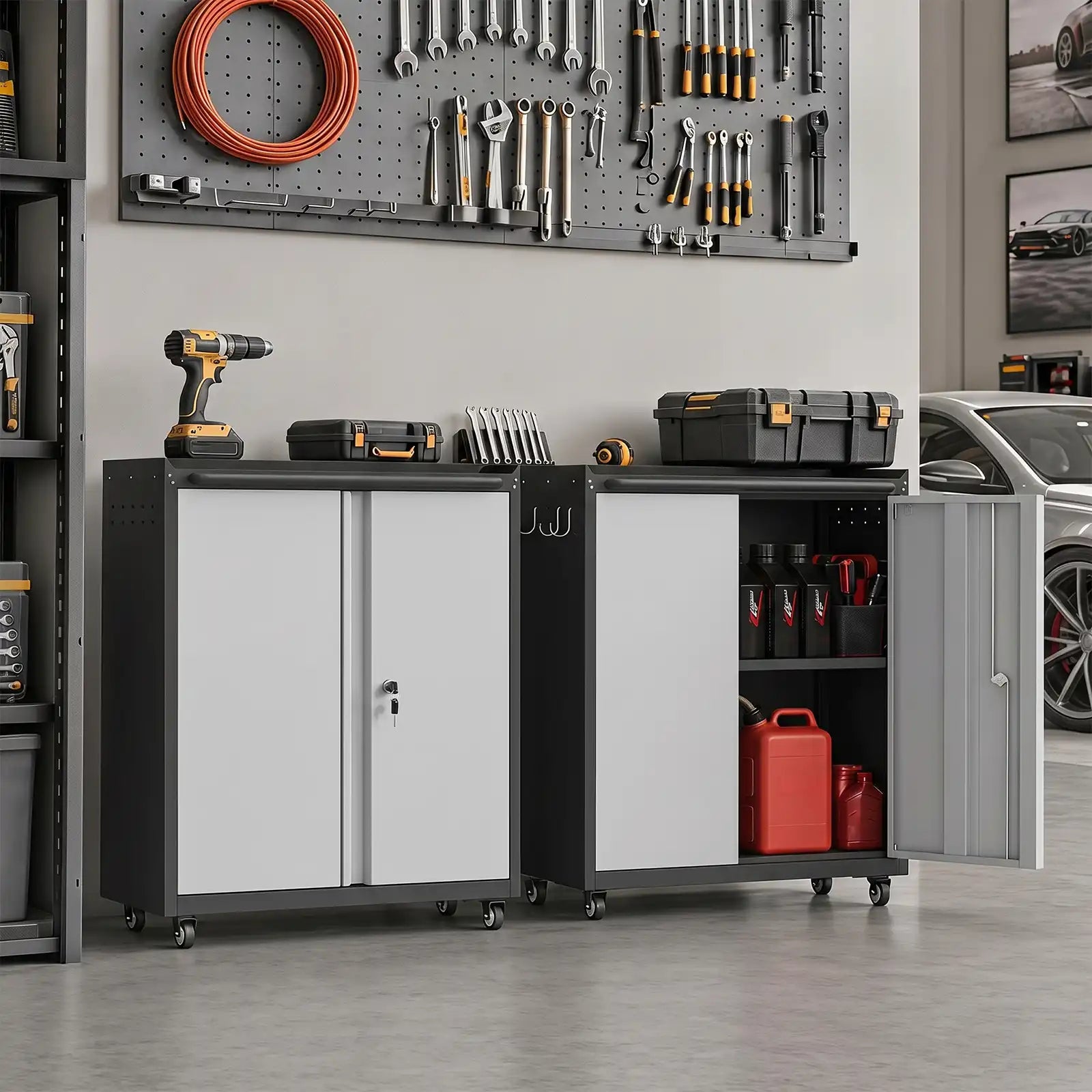 Rolling Metal Garage Storage Cabinet