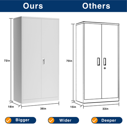 Grey Metal Storage Cabinet Size