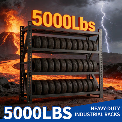 Greatmeet 67" W 4-Tier Heavy Duty Metal Storage Racks for Garage, 5000 LBS Capacity