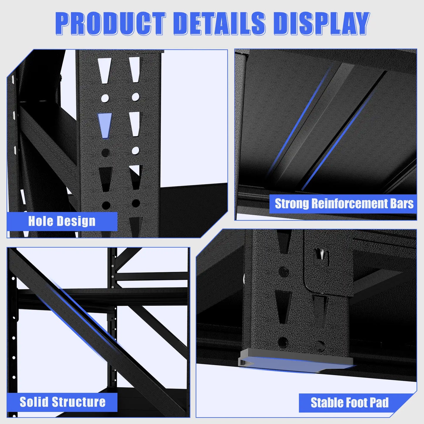 Greatmeet 67" W 4-Tier Heavy Duty Metal Storage Racks for Garage, 5000 LBS Capacity