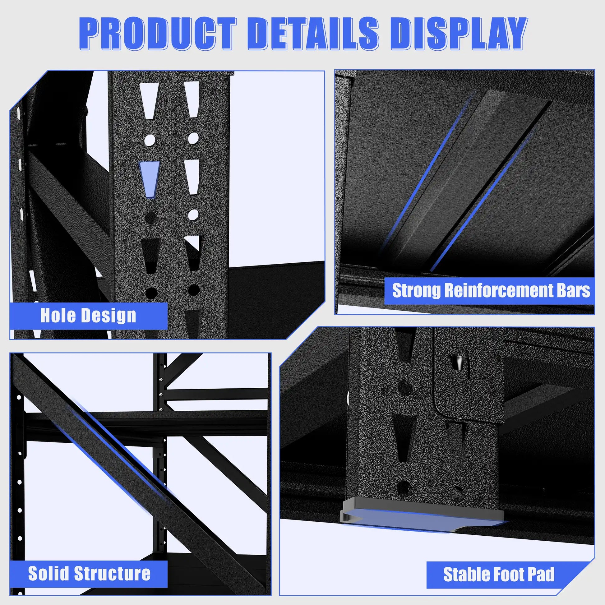 Greatmeet 67" W 4-Tier Heavy Duty Metal Storage Racks for Garage, 5000 LBS Capacity