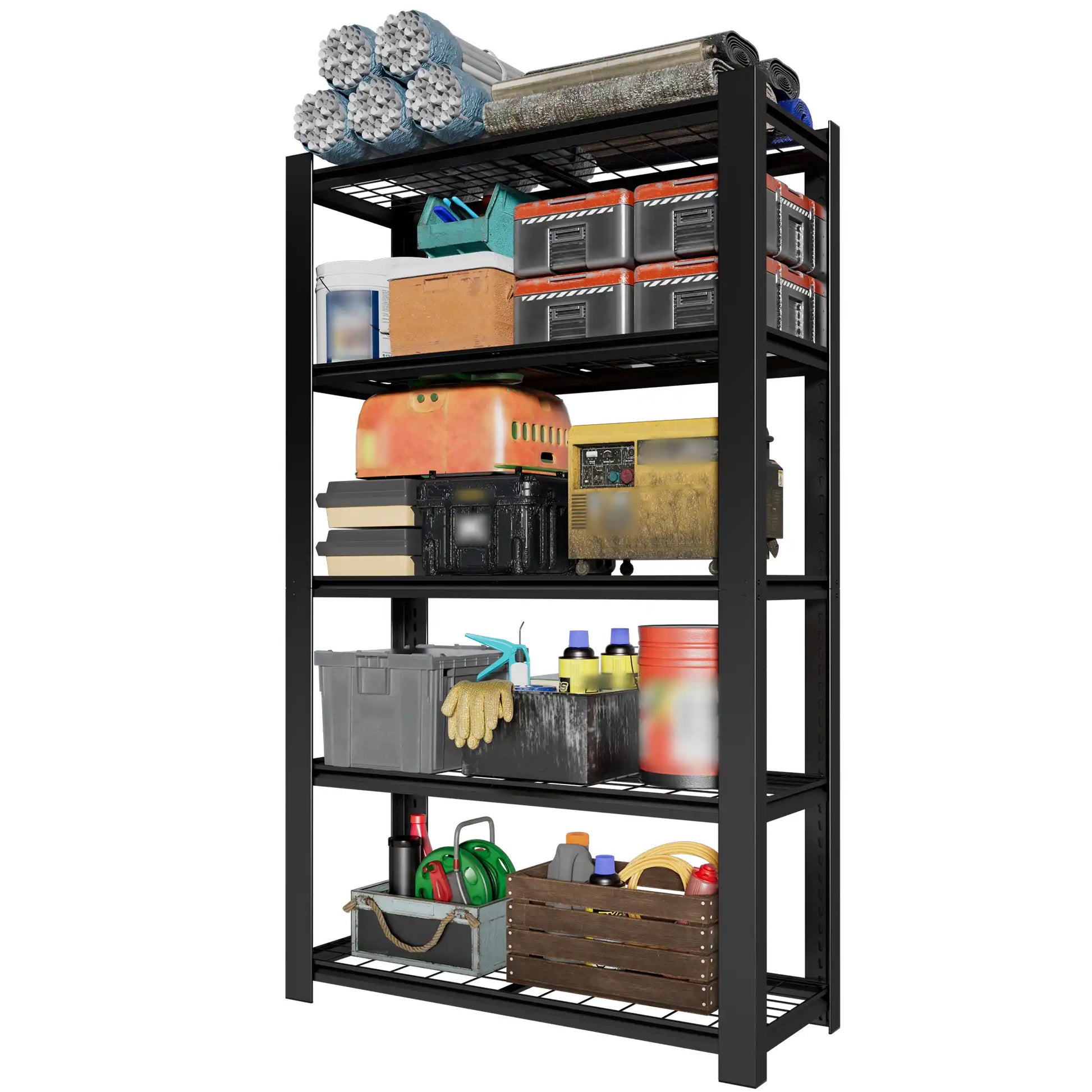 Greatmeet 78" H 5-Tier Heavy Duty Metal Wire Shelving, 3000LBS Capacity Adjustable Storage Racks for Garage & Kitchen