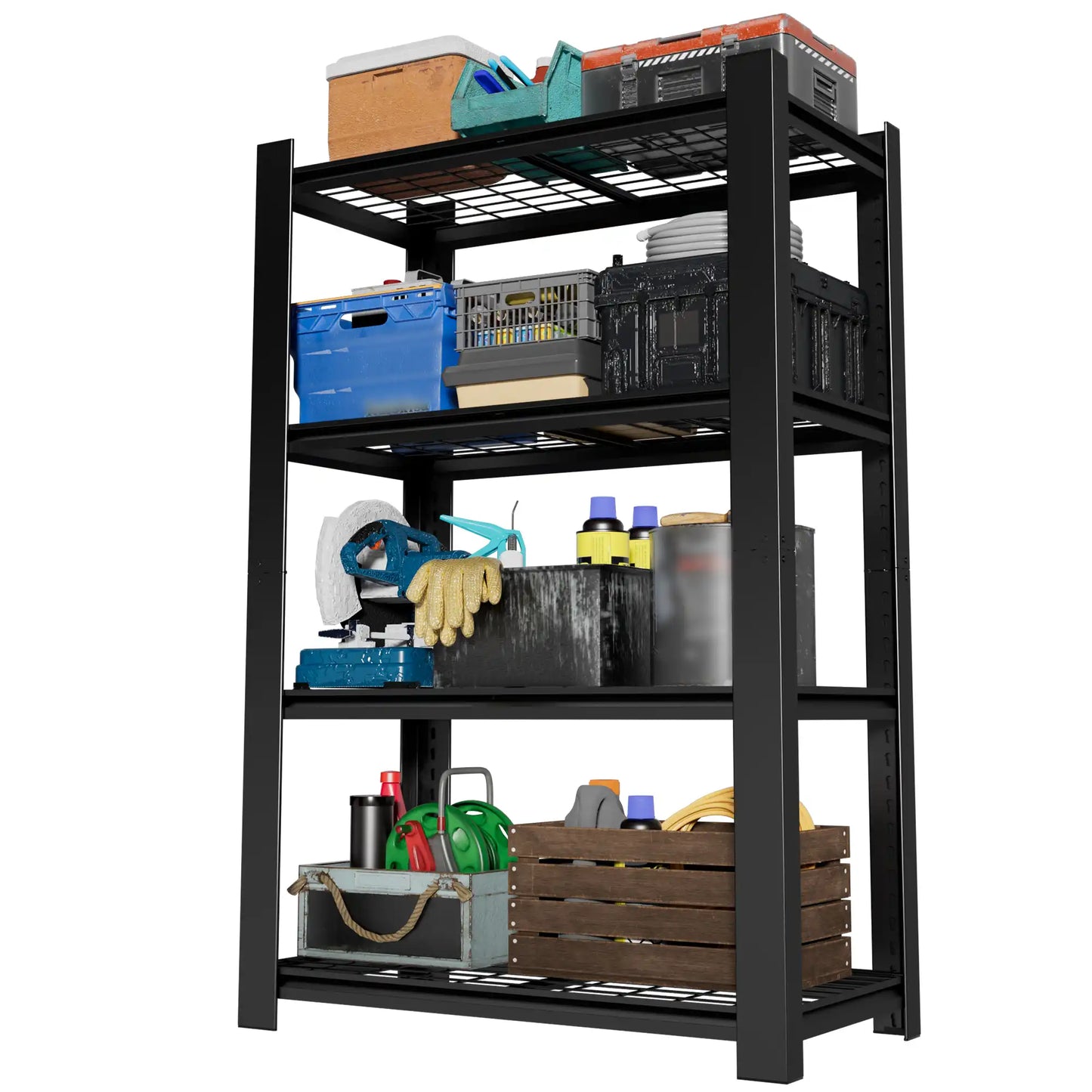 Greatmeet 60" H 4-Tier Adjustable Wire Shelving Unit, 2240 LBS Capacity Steel Storage Racks for Pantry, Garage & Home