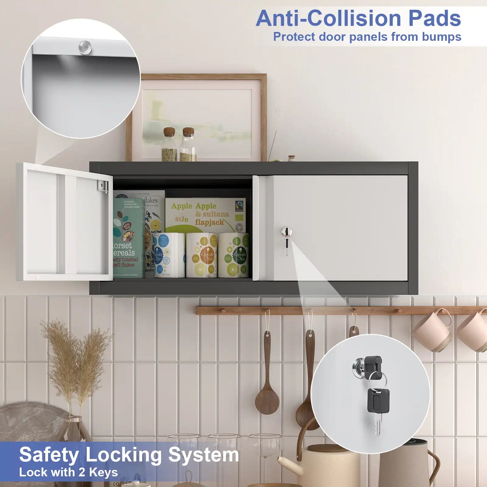 Horizontal Overhead Metal Wall Cabinet Detail