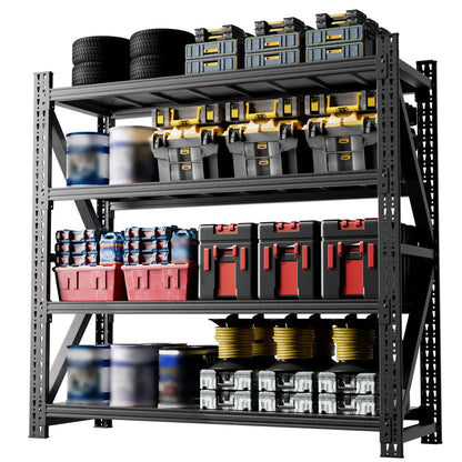 Greatmeet 71" W 4-Tier Heavy Duty Metal Industrial Storage Racks for Garage, 5000 LBS Capacity
