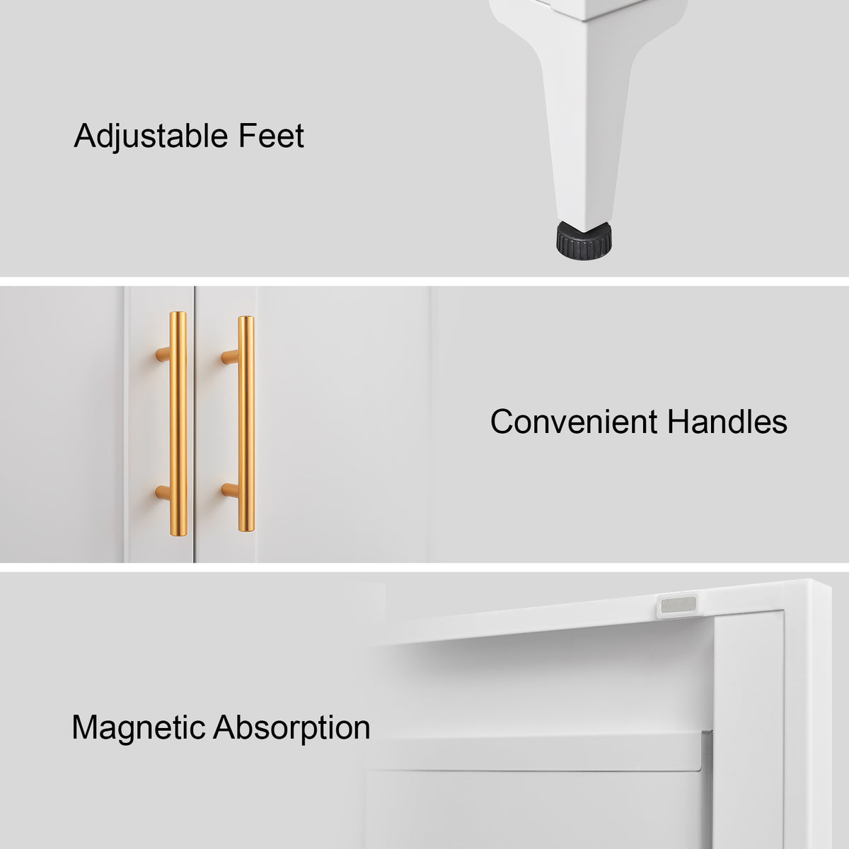 Kitchen Pantry Storage Cabinet Details #white