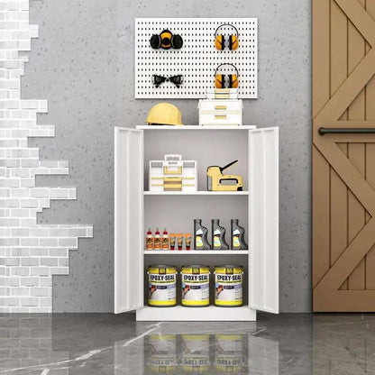 GREATMEET Locking Metal Cabinet, Steel Cabinet with Doors for Office,Home,Garage,Kitchen