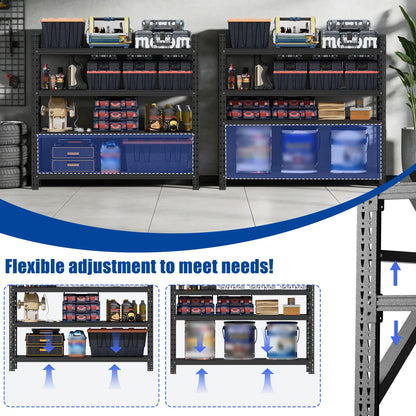 Greatmeet 79" W 4-Tier Heavy Duty Metal Industrial Shelving with Adjustable Shelves for Garage, 6000 LBS Capacity