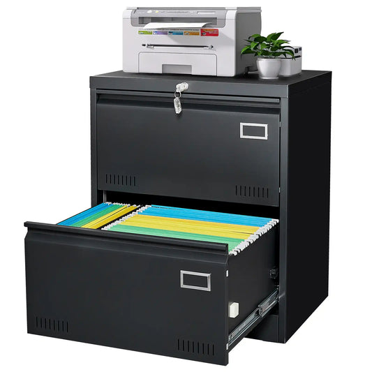 Metal Filing Cabinet with Lock 15 #black #2 drawers