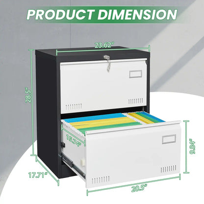 Metal Filing Cabinet with Lock 2 drawers