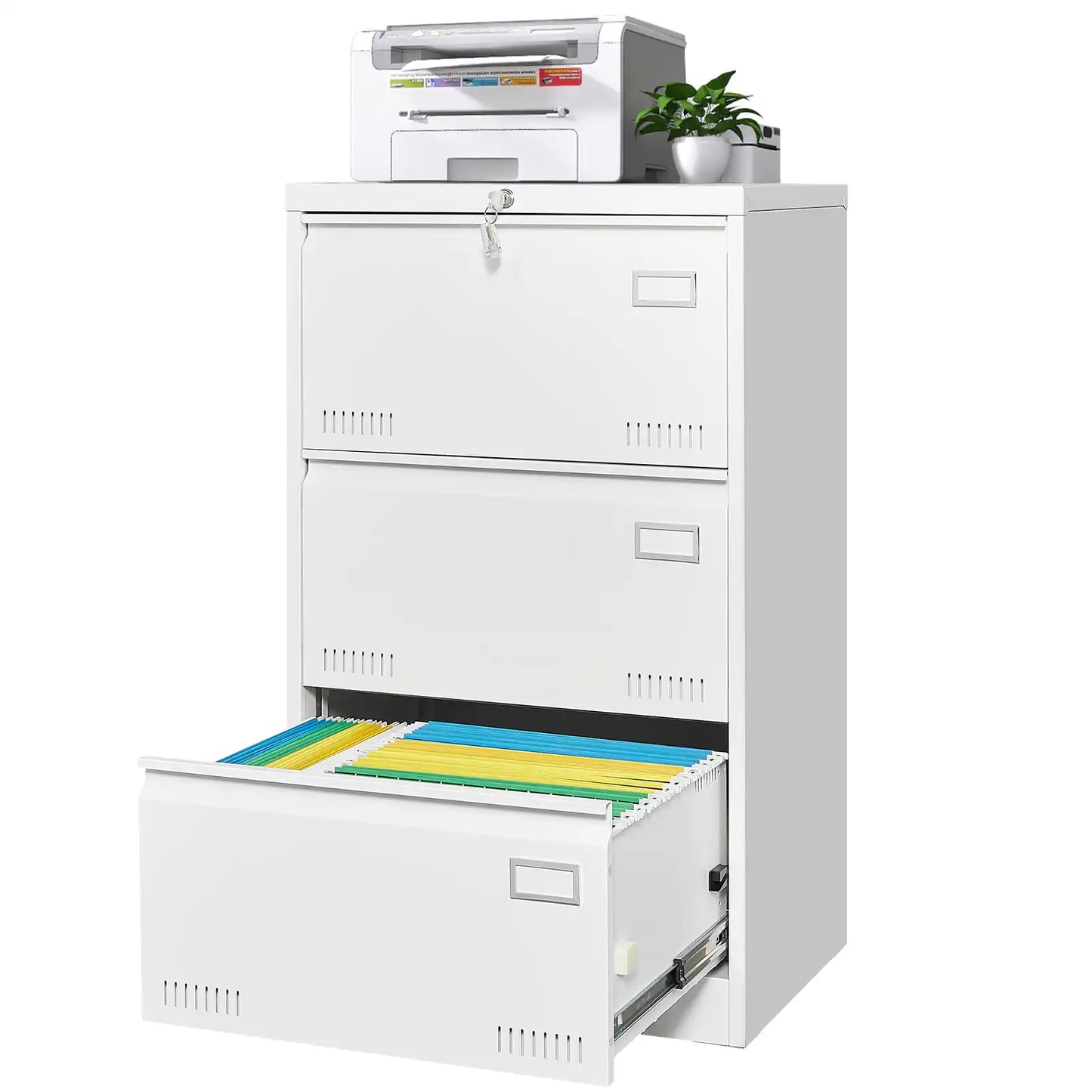 Metal Filing Cabinet with Lock 28 #white #3 drawers