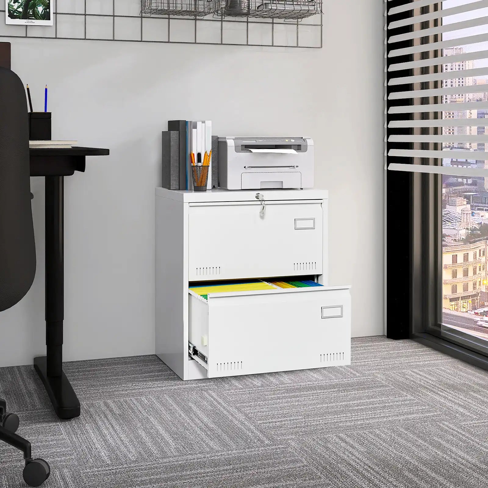 Metal Filing Cabinet with Lock 8 drawers